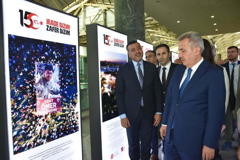 İzmir Adnan Menderes Havalimanında 15 Temmuz Hafıza ve Hatıra sergisi