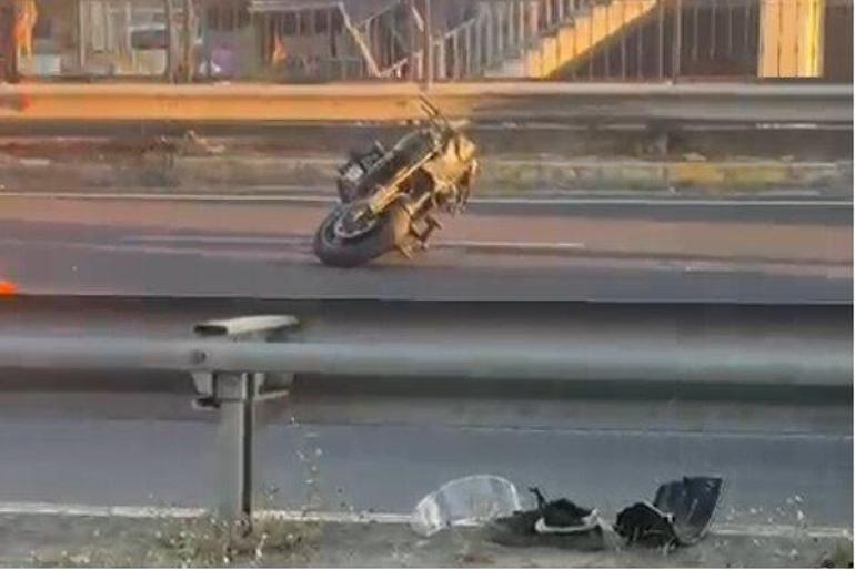 Motosiklet sürücüsünün öldüğü kazanın görüntüleri ortaya çıktı