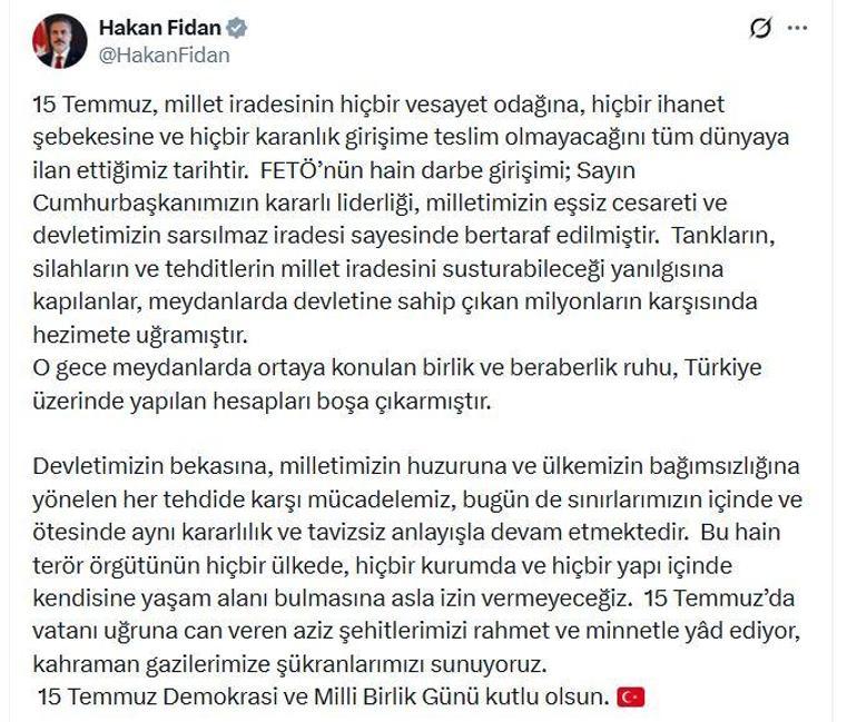 Bakan Fidan: Hain terör örgütünün yaşam alanı bulmasına asla izin vermeyeceğiz