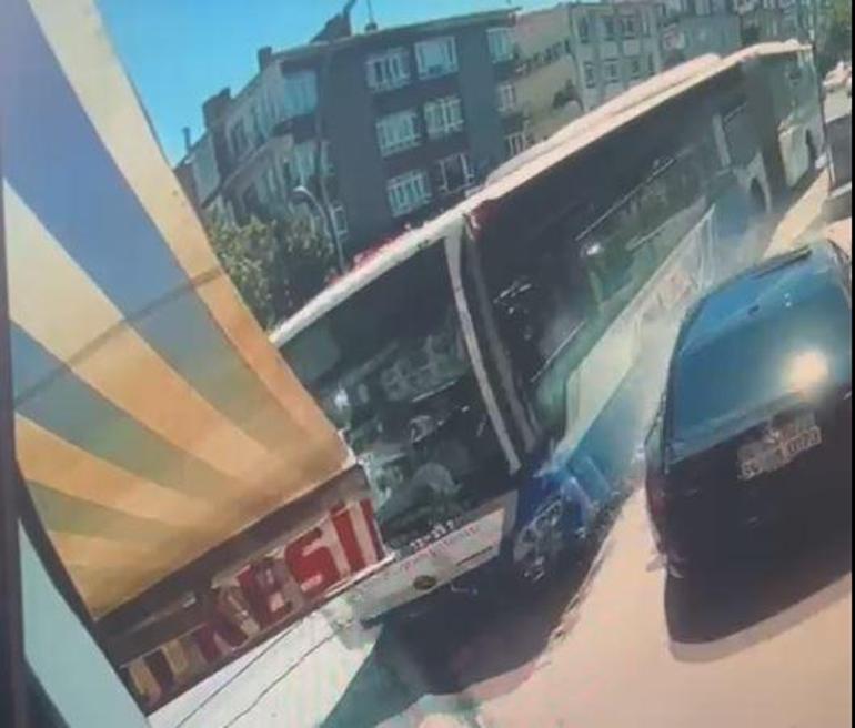Ankarada belediye otobüsünün iş yerine girdiği kazanın görüntüleri ortaya çıktı