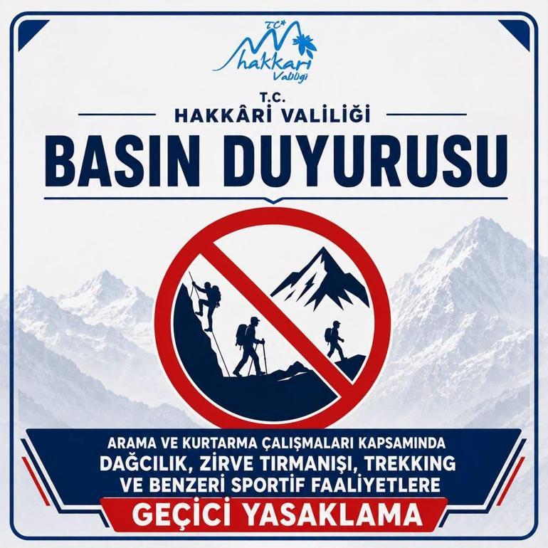 Cilo Sat Dağında kaybolan dağcıyı arama çalışmaları 3üncü gününde