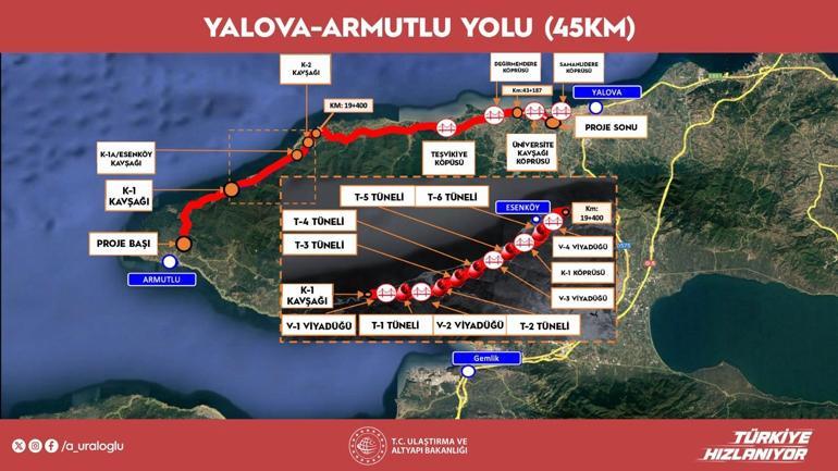 Bakan Uraloğlu: Yalova-Armutlu Yolu yarın hizmete açılacak