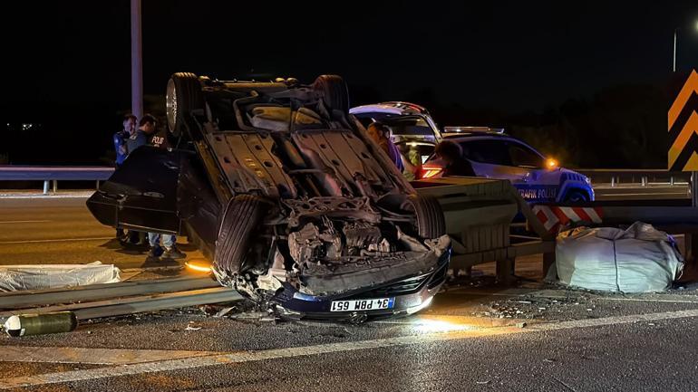Beykoz’da minibüse çarpan otomobil takla atıp bariyerlere saplandı: 1 ölü, 2 yaralı