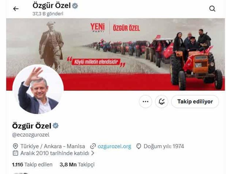 Özgür Özelin partisinin adı Yeni Parti oldu
