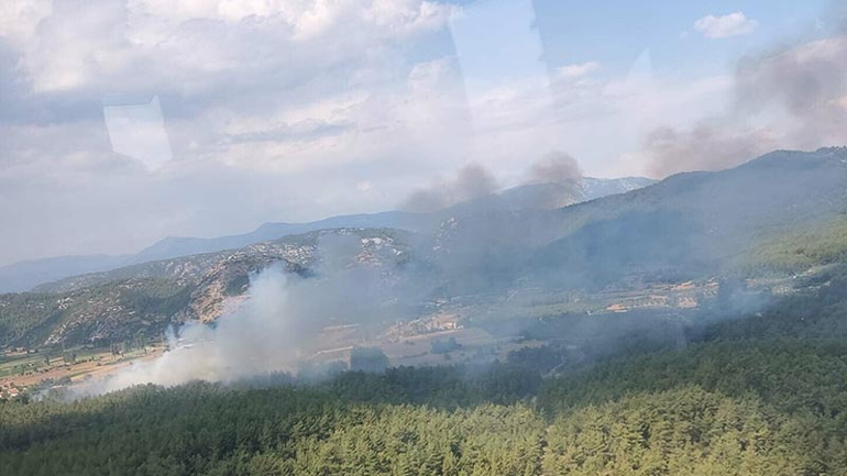 Muğlada tarım arazisinde çıkan yangın ormana sıçradı