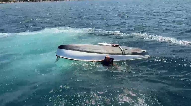 Teknesi alabora olan kişiyi Sahil Güvenlik ekipleri kurtardı