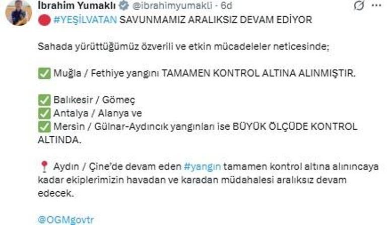 Muğla’daki yangınlarda 5 bin hektardan fazla alan zarar gördü