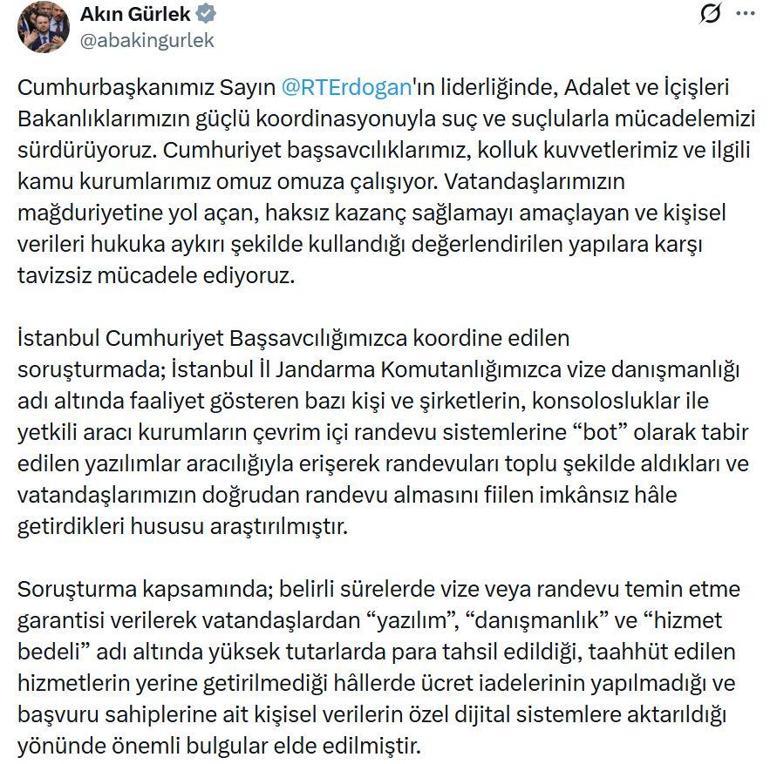 6 ilde vize randevusu operasyonu; 49 şüphelinin yakalanmasına yönelik işlem başlatıldı