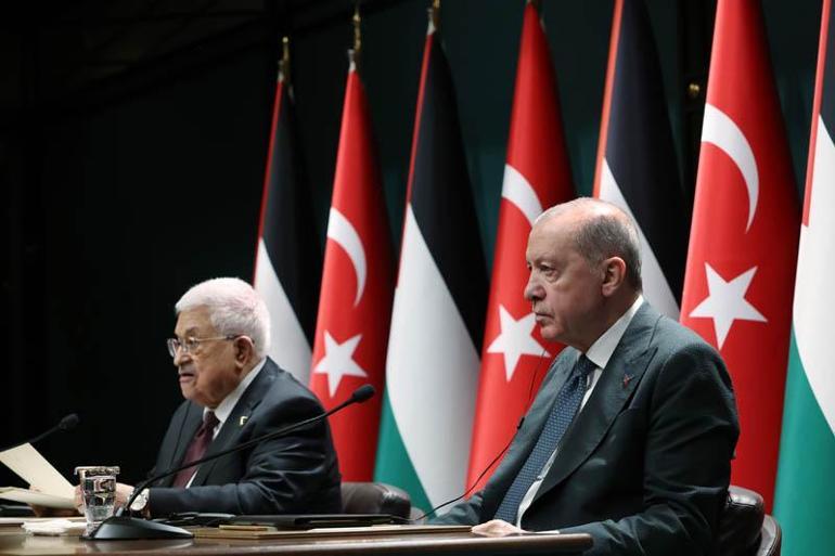 Cumhurbaşkanı Erdoğan, Filistin Devlet Başkanı Abbas ile ortak basın toplantısı düzenledi