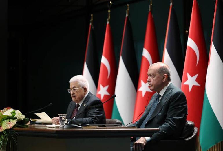 Cumhurbaşkanı Erdoğan, Filistin Devlet Başkanı Abbas ile ortak basın toplantısı düzenledi