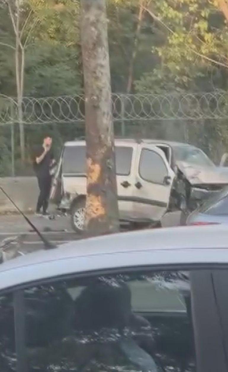 Sarıyerde 4 aracın karıştığı zincirleme kazada otomobil sürücüsü yaralandı
