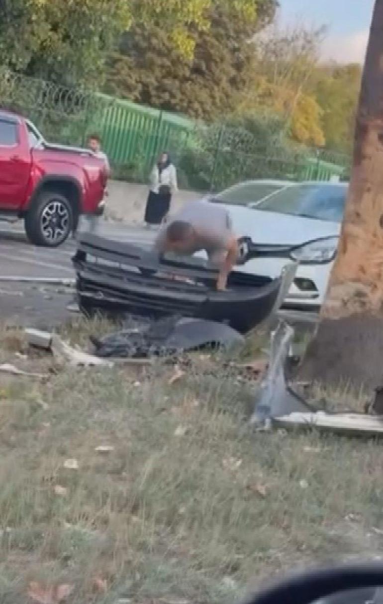 Sarıyerde 4 aracın karıştığı zincirleme kazada otomobil sürücüsü yaralandı