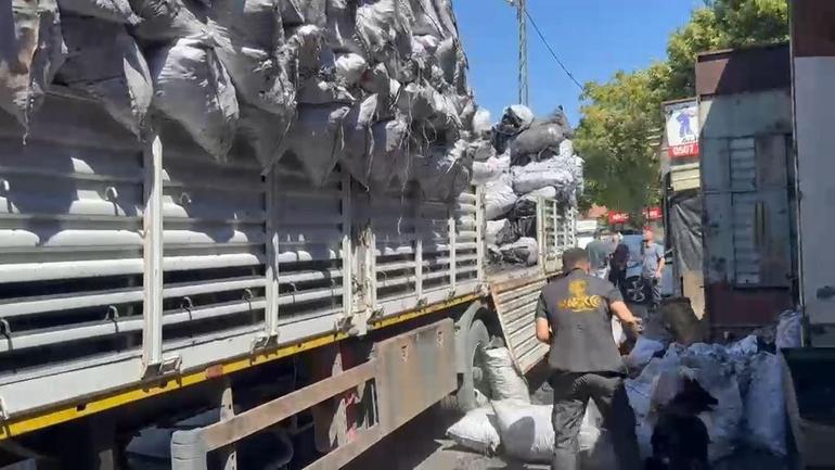 Ankarada kömür yüklü TIRda 1,5 kilo esrar ele geçirildi