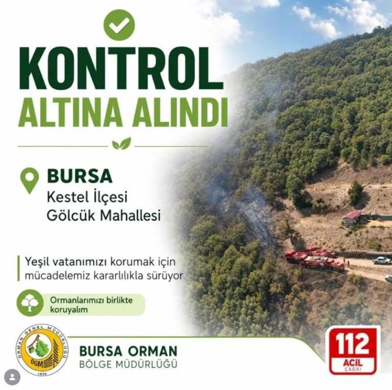 Bursada çıkan orman yangını kontrol altında