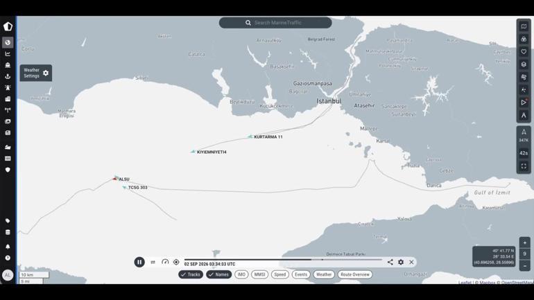 Silivri açıklarındaki gemi kazasının ardından bölgedeki kurtarma çalışmalarına ilişkin trafik görüntüleri ortaya çıktı