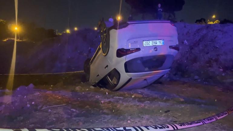 Ümraniye’de otomobil şarampole devrildi: 1 ölü