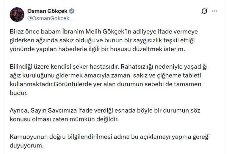 Eski ABB Başkanı Gökçek, şüpheli sıfatıyla adliyede