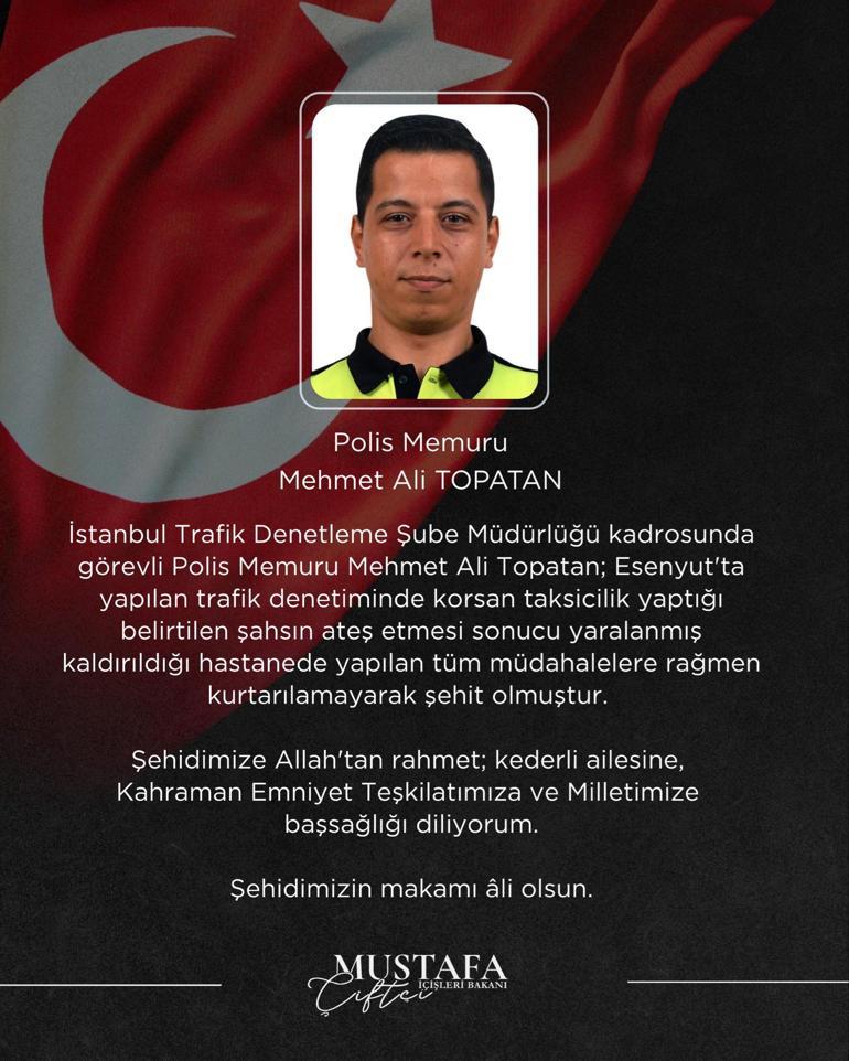 Bakan Çiftçiden, şehit olan polis memuru için taziye mesajı