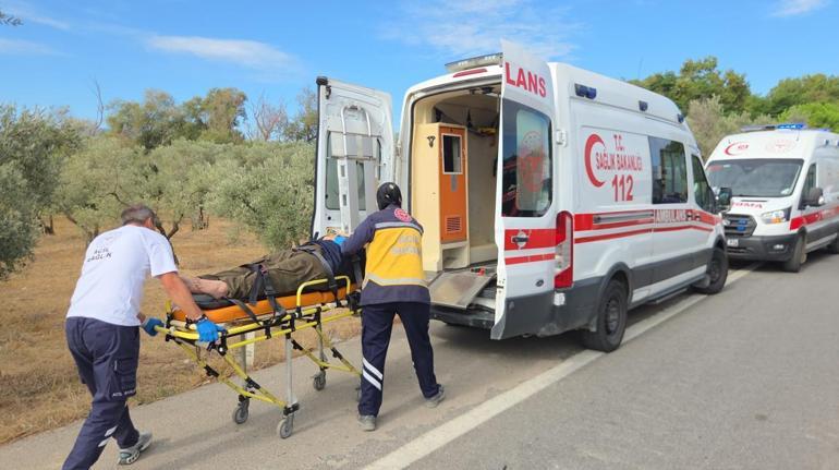 Zeytin ağacına çarpan otomobil yandı; 1 ölü, 1’i çocuk 5 yaralı
