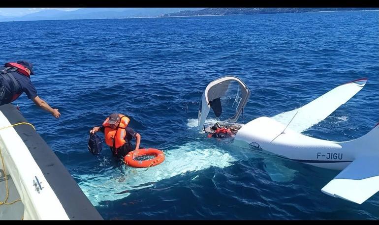 Gürcistandan kalkan küçük uçak, Rize açıklarında denize acil iniş yaptı