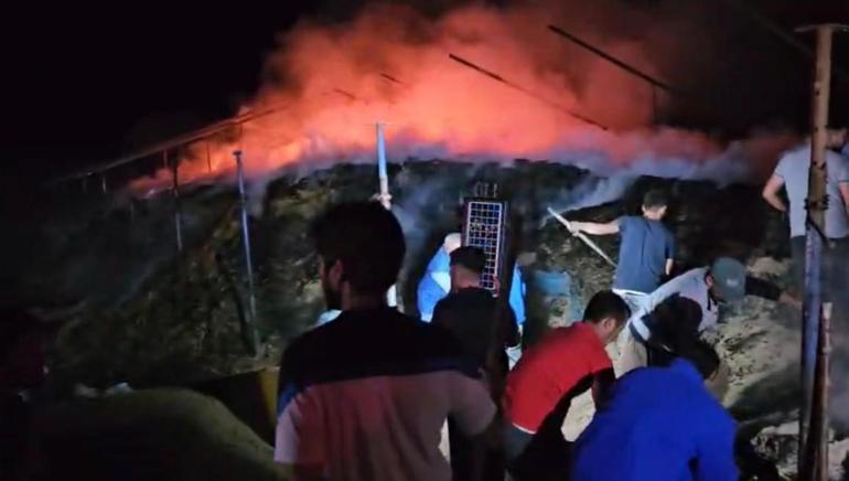 3 bin balya ot yandı, 10 ton buğday kurtarıldı