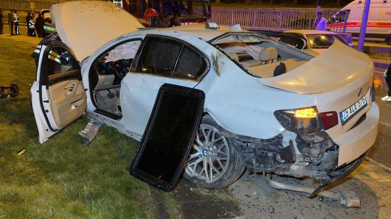 Takla atan otomobildeki 4 kişi yaralandı