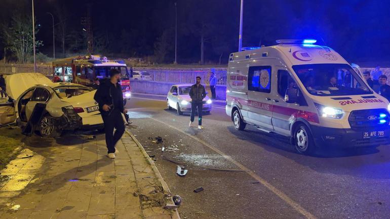 Takla atan otomobildeki 4 kişi yaralandı