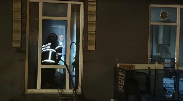 Yangında, 2 öğrenci dumandan etkilendi