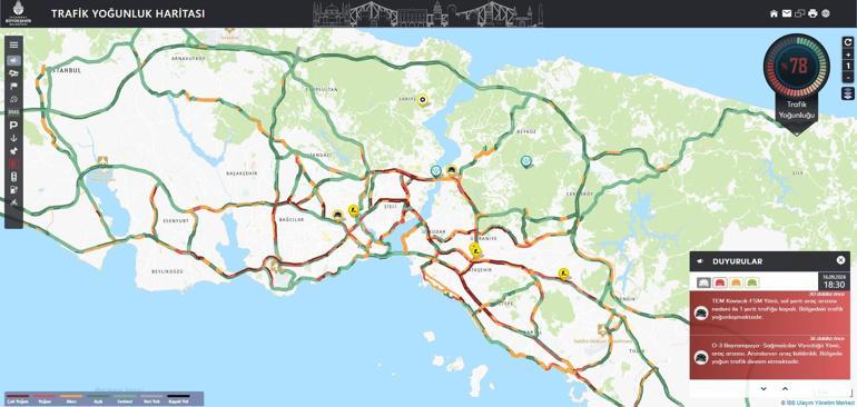 İstanbulda trafik yoğunluğu yüzde 78e ulaştı