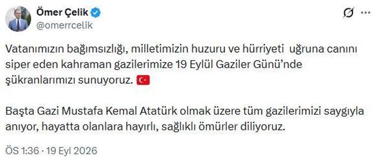 AK Partili Çelikten Gaziler Günü mesajı