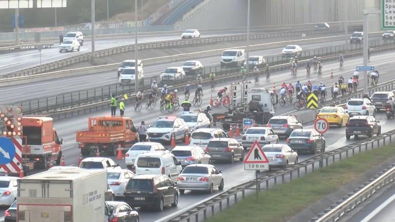 İstanbul’da bisiklet yarışı nedeniyle FSM Köprüsünde Ankara yönü trafiğe kapatıldı