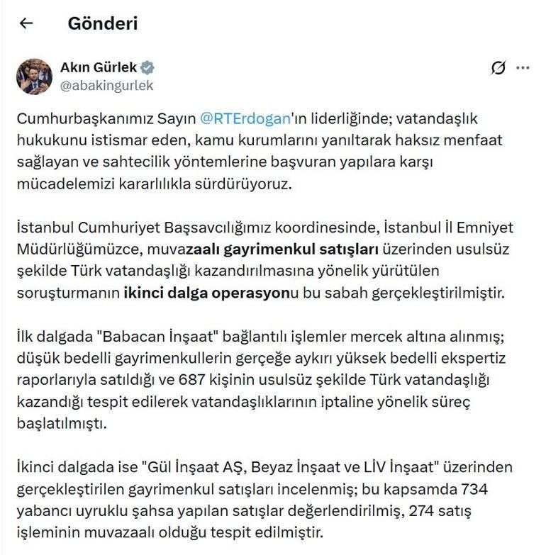 Usulsüz vatandaşlık soruşturmasında 72 gözaltı