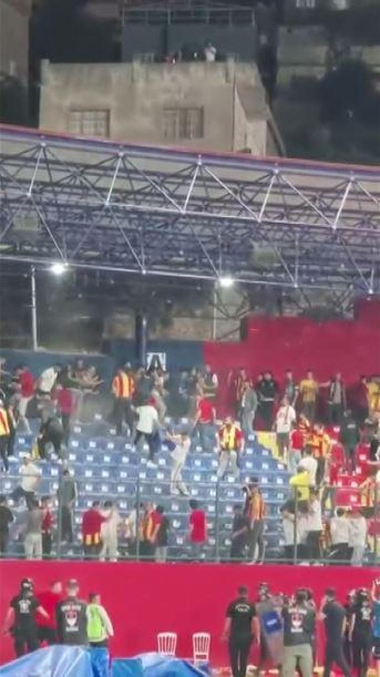 Mardin’de, stadyumda koltuk kırarak taşkınlık çıkaran Kayserispor taraftarlarına suç duyurusu