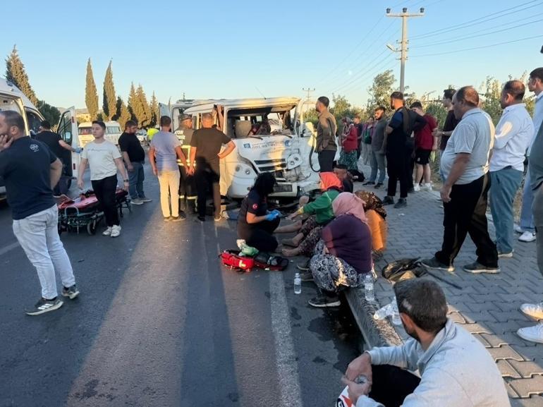 Beton mikseri karşı yola geçip iki minibüsle çarpıştı; 1 ölü, 8 yaralı