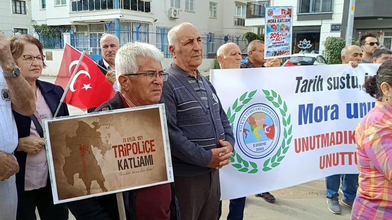 Edirne’de, Mora Katliamı’nın 205inci yılında Yunanistan Konsolosluğuna siyah çelenk
