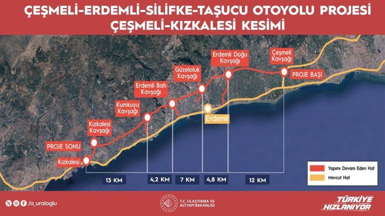 Bakan Uraloğlu: Çeşmeli-Erdemli-Silifke-Taşucu Otoyolunda seyahat süresini 18 dakikaya düşüreceğiz