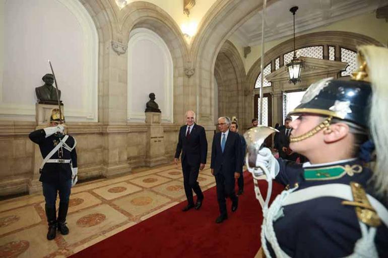 TBMM Başkanı Kurtulmuş, Portekizde resmi törenle karşılandı