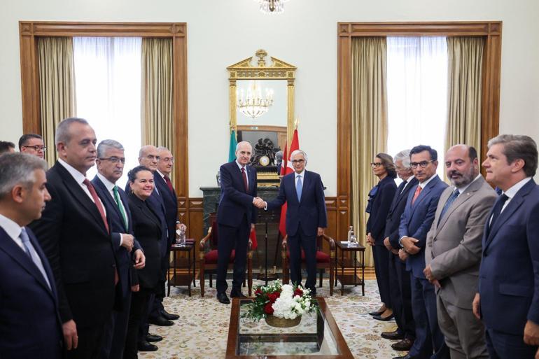 TBMM Başkanı Kurtulmuş, Portekizde mevkidaşı Aguiar-Branco ile görüştü