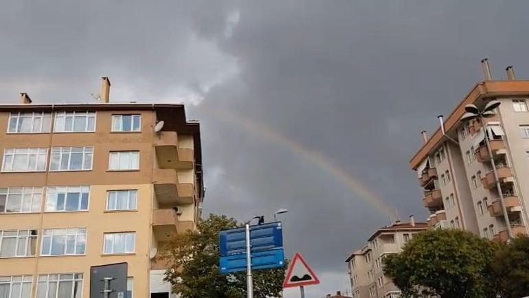Ataşehir’de yağmur sonrası gökkuşağı