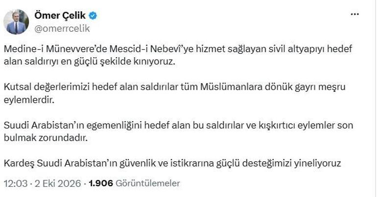 AK Partili Çelik, Suudi Arabistandaki saldırıyı kınadı