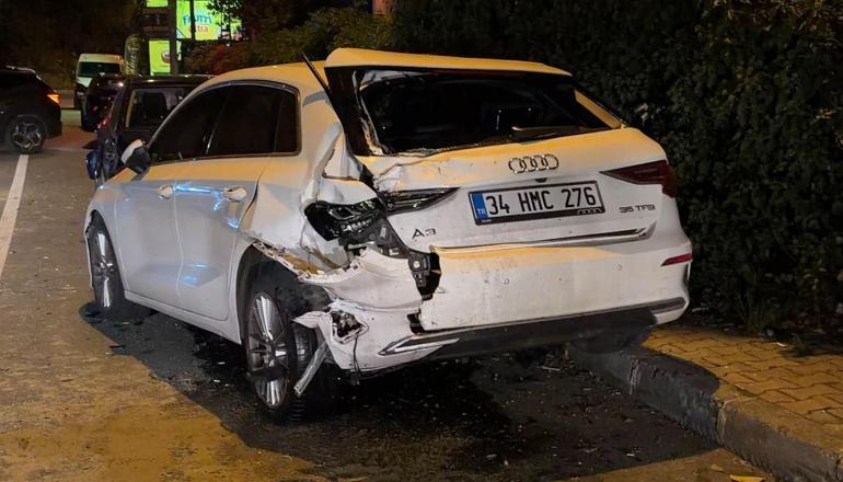 Sarıyer’de otomobil park halindeki 6 araca çarptı: 3 yaralı