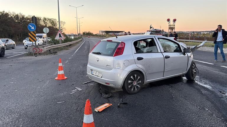 Tekirdağda iki otomobil çarpıştı; 5 yaralı