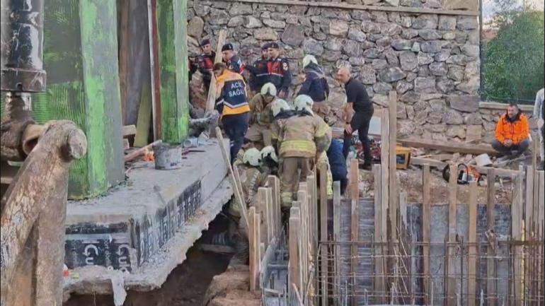 Çekmeköyde toprak kayması; göçük altında kalan işçi yaralandı