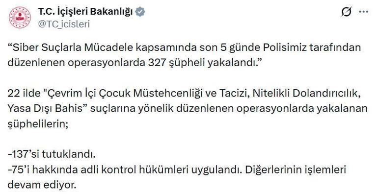 22 ilde siber suç operasyonları: 137 tutuklama