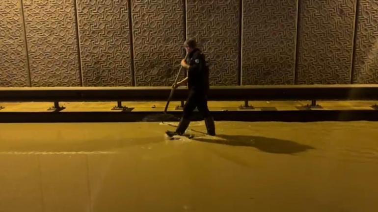Malatyada sağanak nedeniyle yollarda su birikintileri oluştu