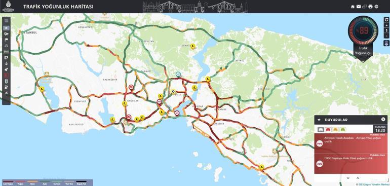 İstanbulda trafik yoğunluğu yüzde 89a ulaştı