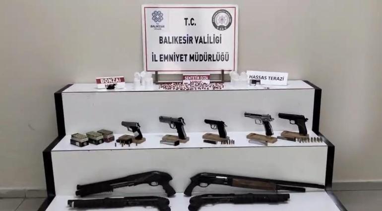 Balıkesir’de narkotik ve kaçak silah operasyonu: 20 gözaltı