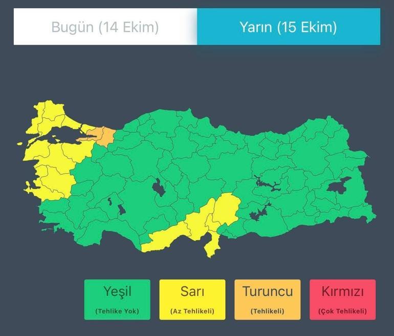 İçişleri Bakanlığından sağanak ve fırtına uyarısı