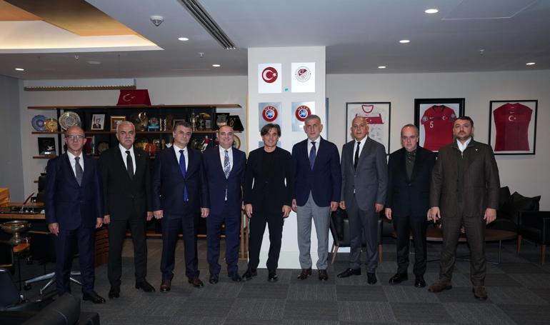 TFF Başkanı Hacıosmanoğlu, Vincenzo Montella ile bir araya geldi