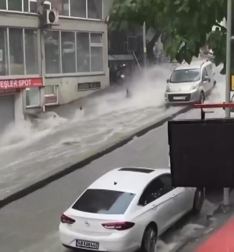 Şişlide sel sularına kapılan kadın son anda kurtarıldı